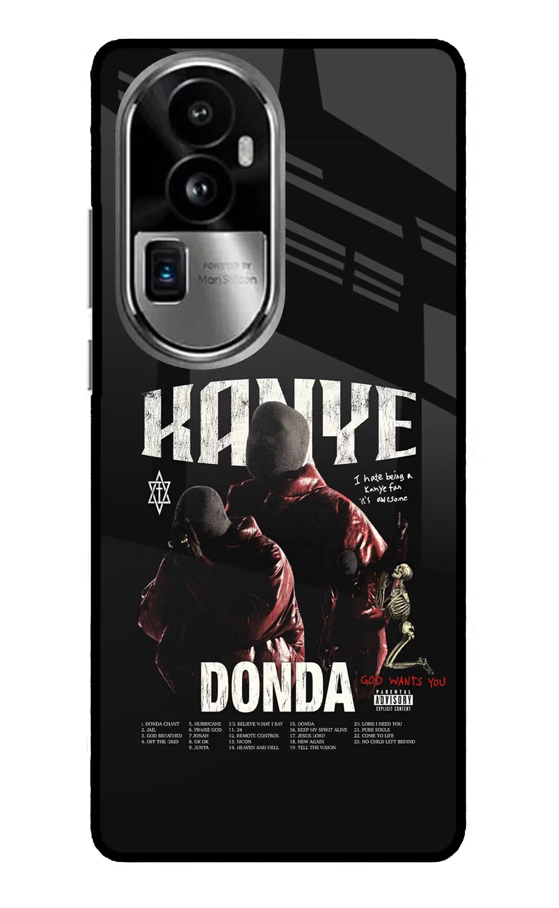Donda Kanye West Oppo Reno10 Pro+ 5G Glass Case Back Cover by Casekaro