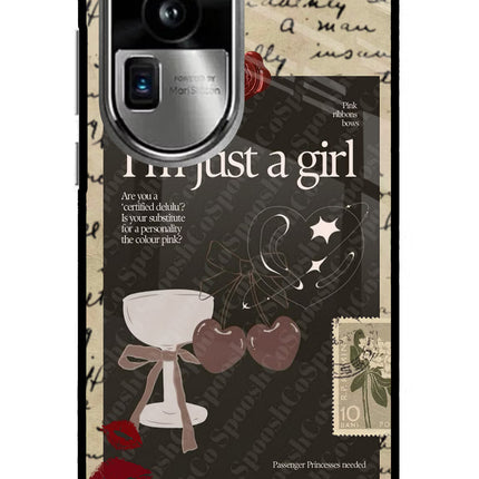 I am just a girl Oppo Reno10 Pro+ 5G Glass Case Back Cover by Casekaro
