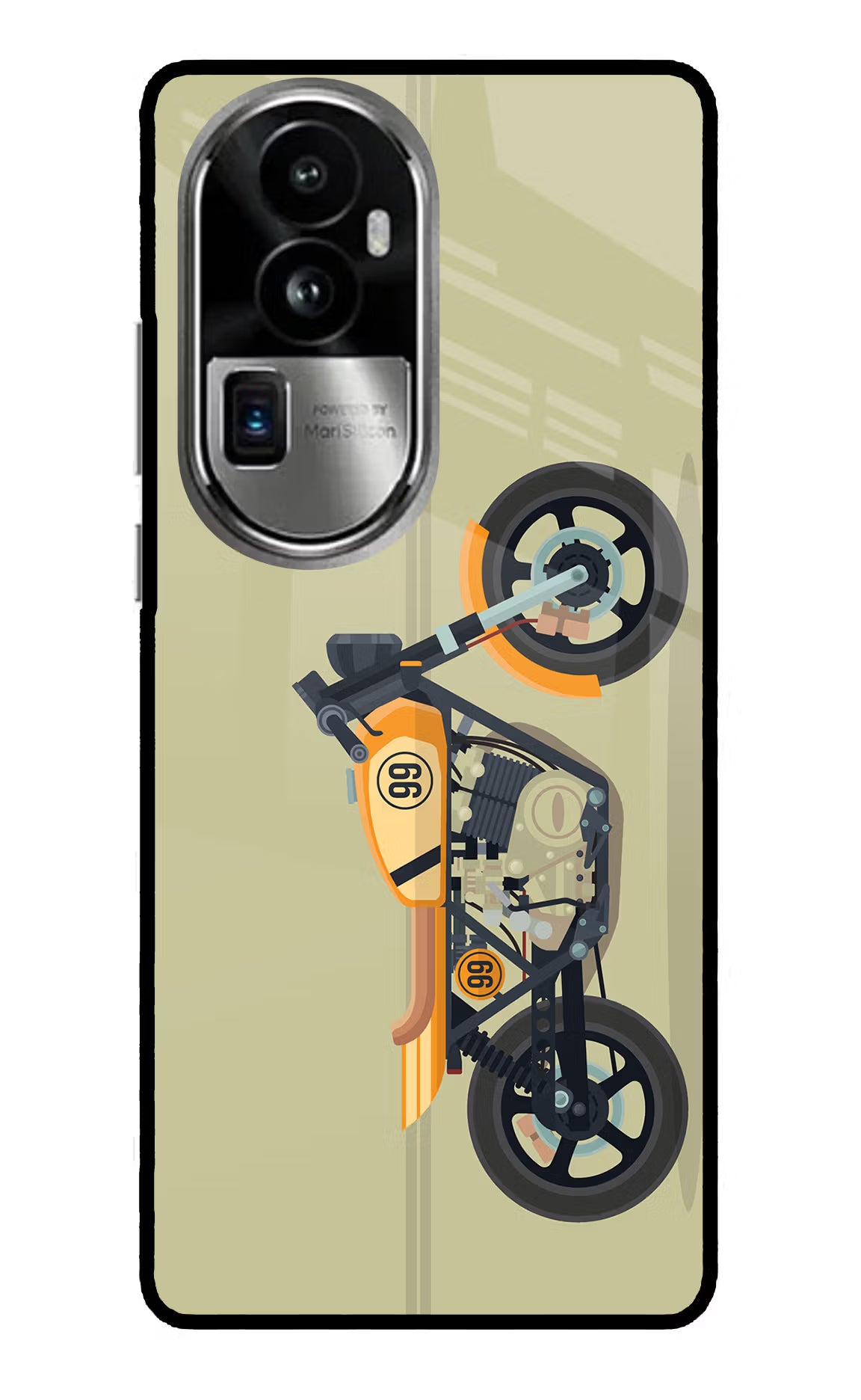 Vertical Speedster Oppo Reno10 Pro+ 5G Glass Case Back Cover by Casekaro