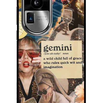 Gemini Zodiac Oppo Reno10 Pro+ 5G Glass Case Back Cover by Casekaro