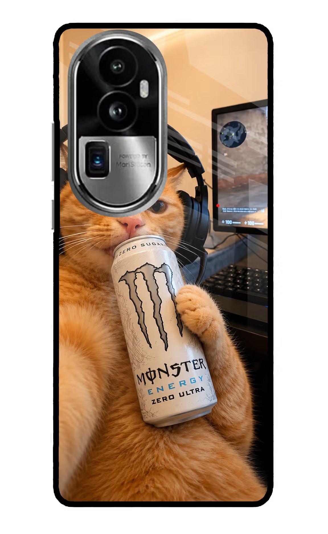 Gamer Cat Energy Oppo Reno10 Pro+ 5G Glass Case