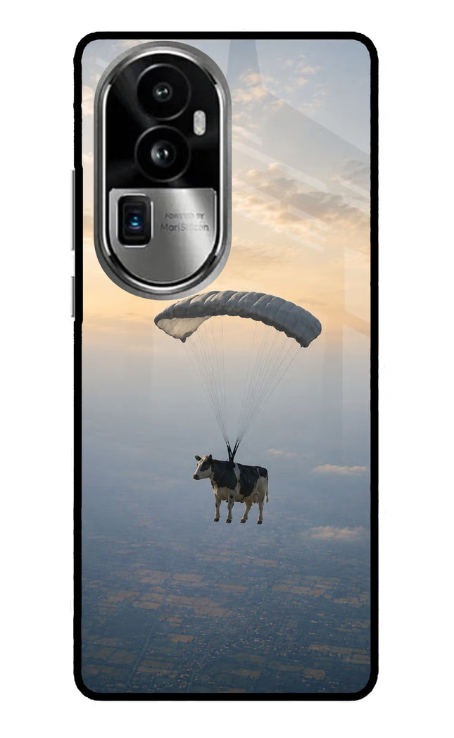 Skydiving Cow Oppo Reno10 Pro+ 5G Glass Case