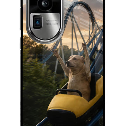 Rollercoaster Dog Oppo Reno10 Pro+ 5G Glass Case Back Cover by Casekaro