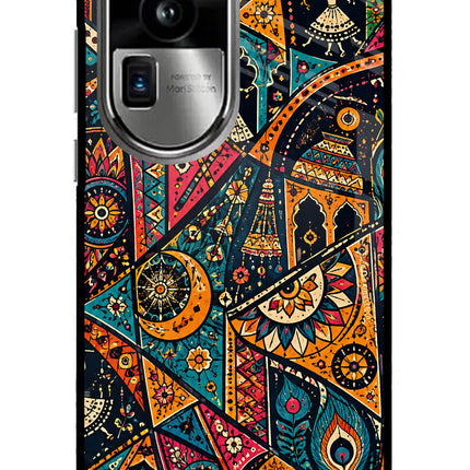 Folk Print Oppo Reno10 Pro+ 5G Glass Case Back Cover by Casekaro