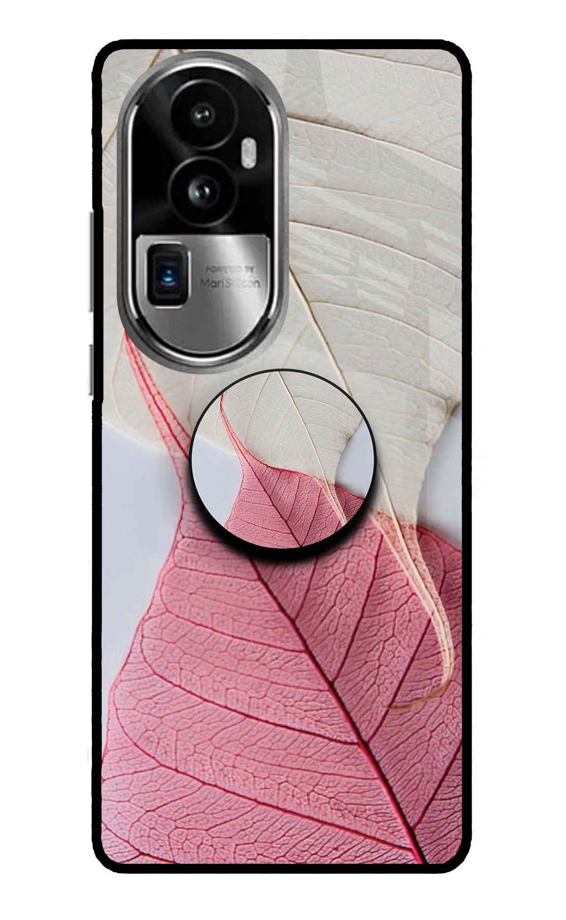 White Pink Leaf Oppo Reno10 Pro+ 5G Pop Case by Casekaro