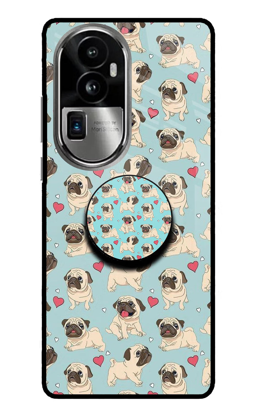 Pug Dog Oppo Reno10 Pro+ 5G Pop Case, Glass case