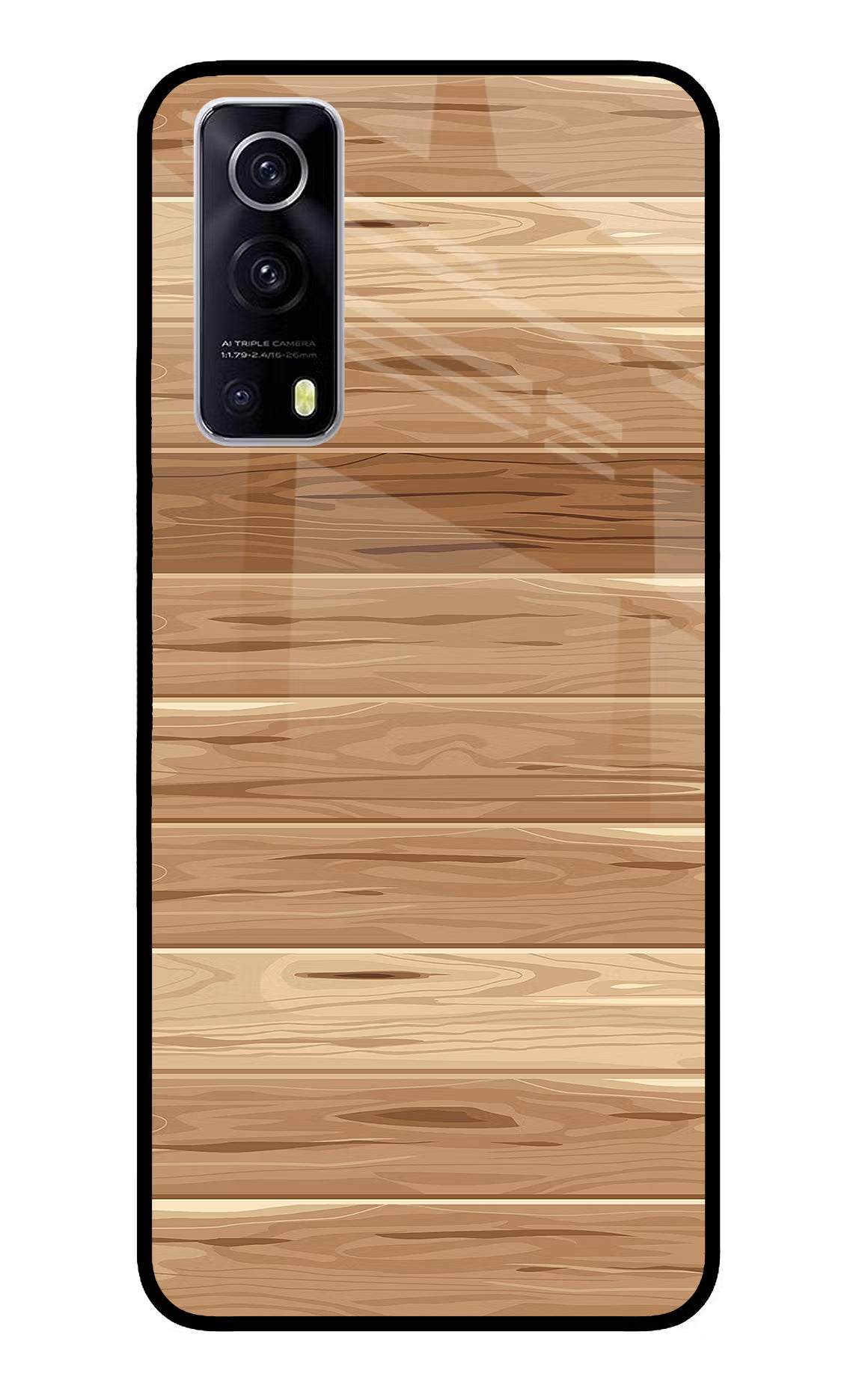 Wooden Vector iQOO Z3 5G Glass Case