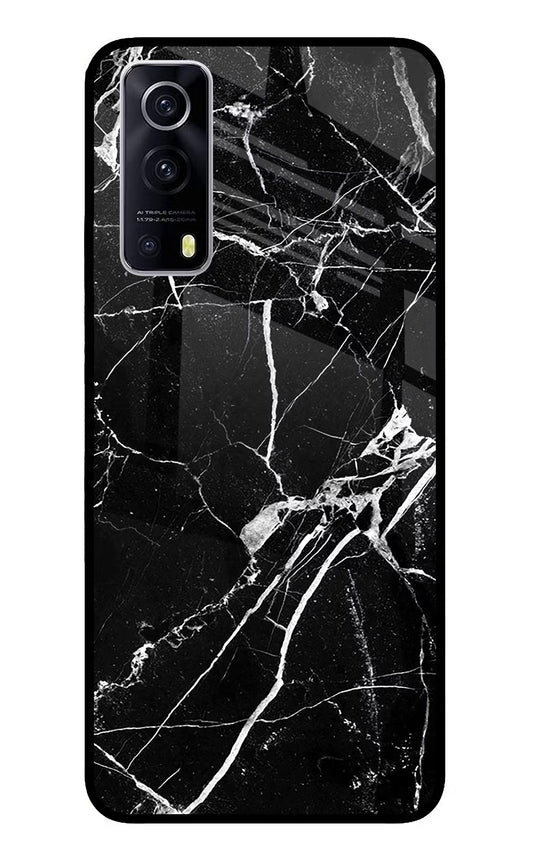 Black Marble Pattern iQOO Z3 5G Glass Case
