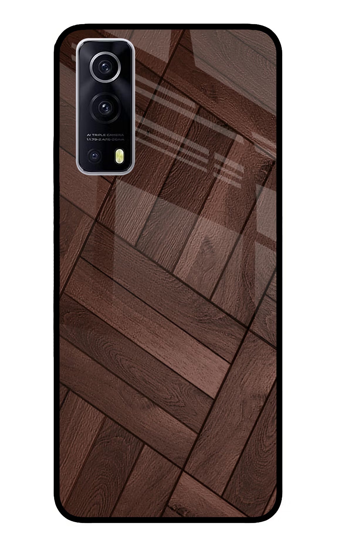 Wooden Texture Design iQOO Z3 5G Glass Case