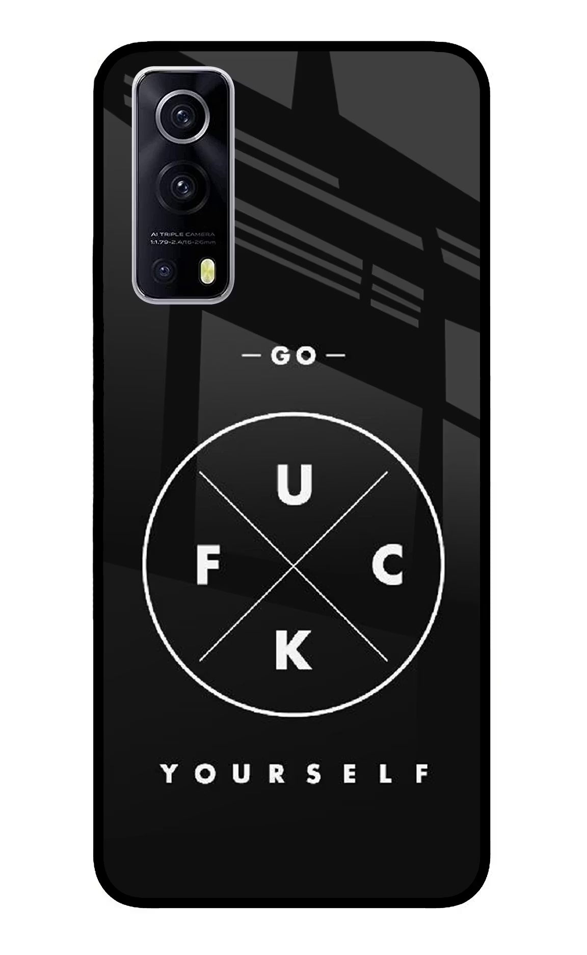 Go Fuck Yourself iQOO Z3 5G Glass Case Back Cover by Casekaro