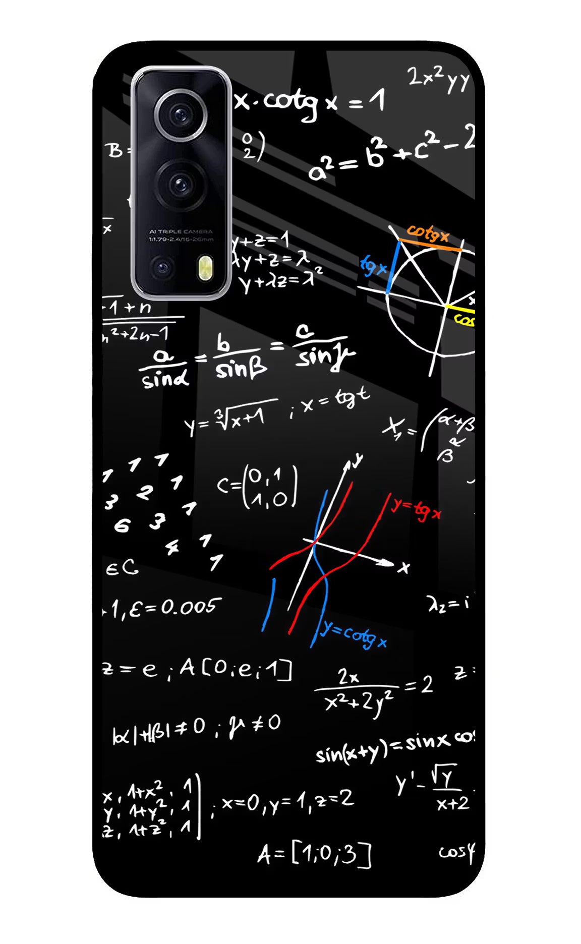Mathematics Formula iQOO Z3 5G Glass Case Back Cover by Casekaro