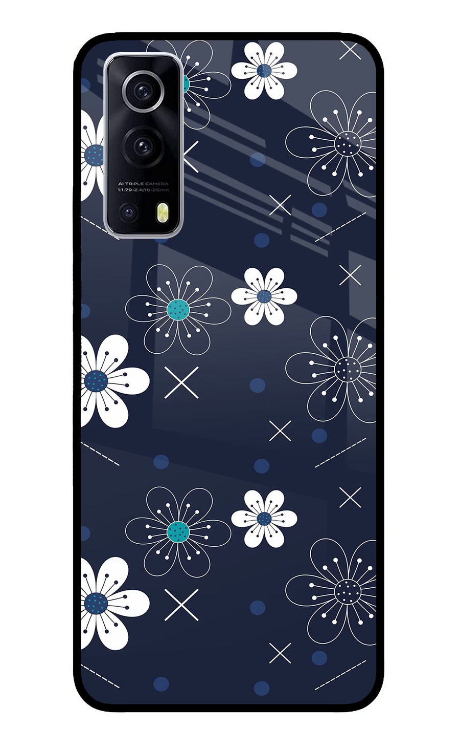 Flowers iQOO Z3 5G Back Cover, Glass case