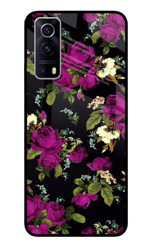 Flowers iQOO Z3 5G Glass Case