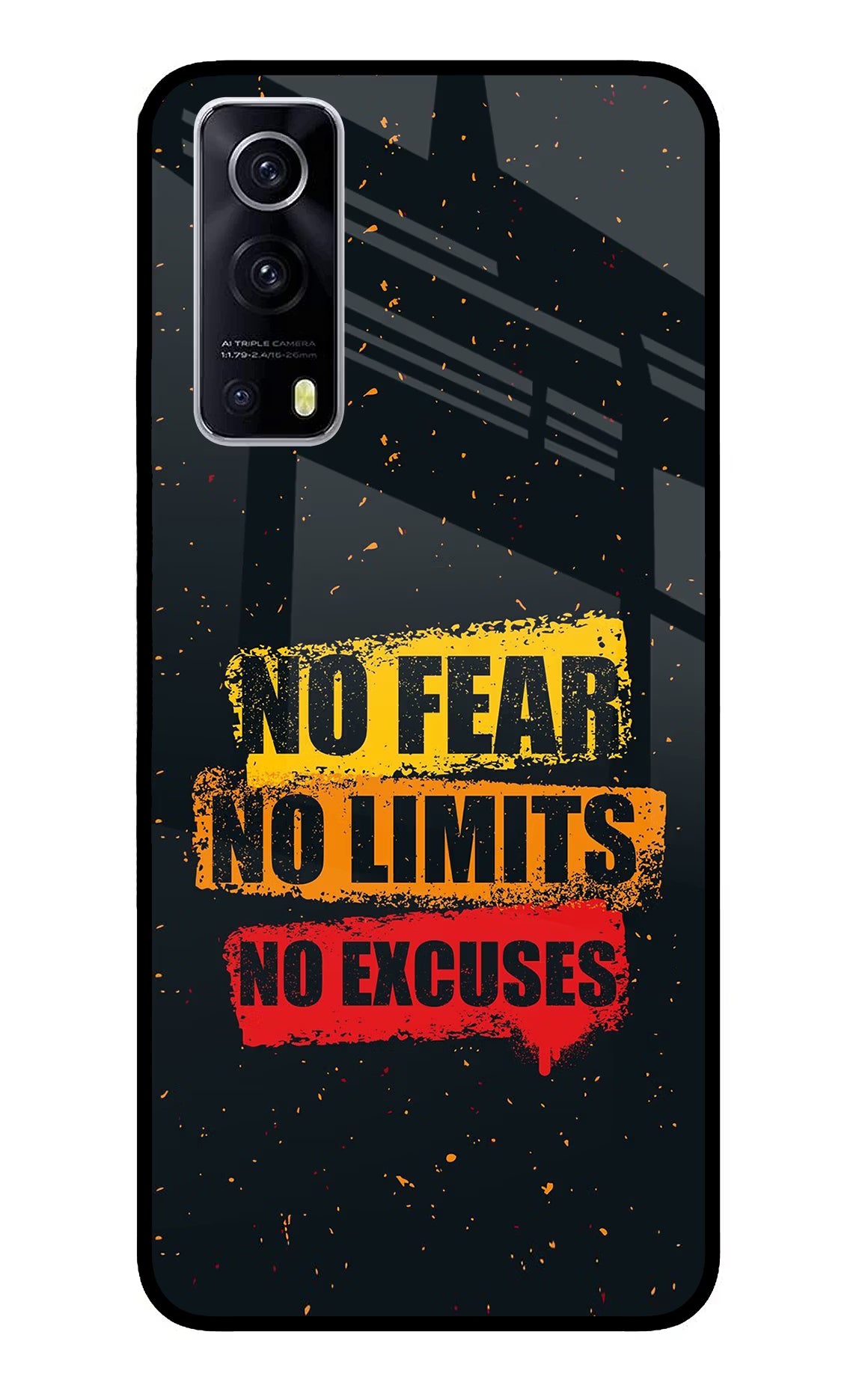 No Fear No Limits No Excuse iQOO Z3 5G Glass Case Back Cover by Casekaro