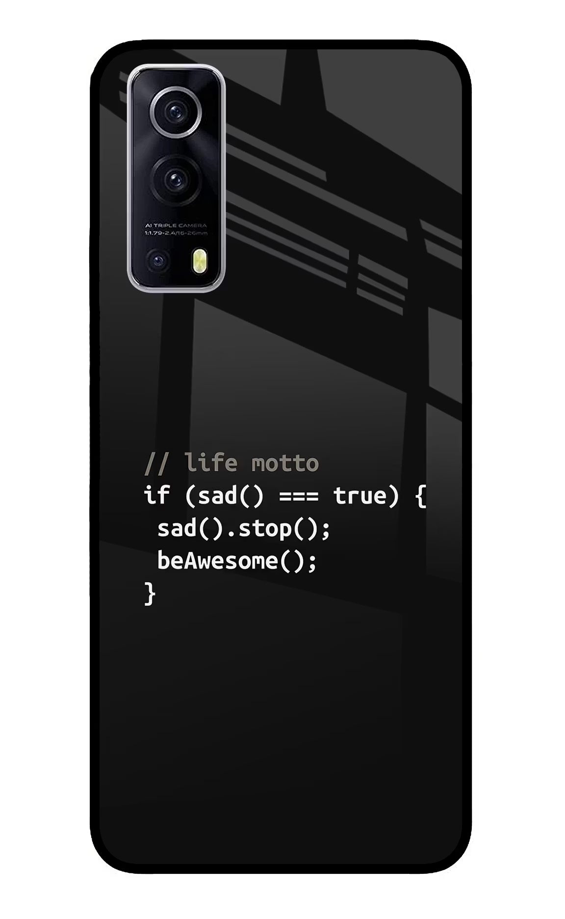 Life Motto Code iQOO Z3 5G Glass Case Back Cover by Casekaro