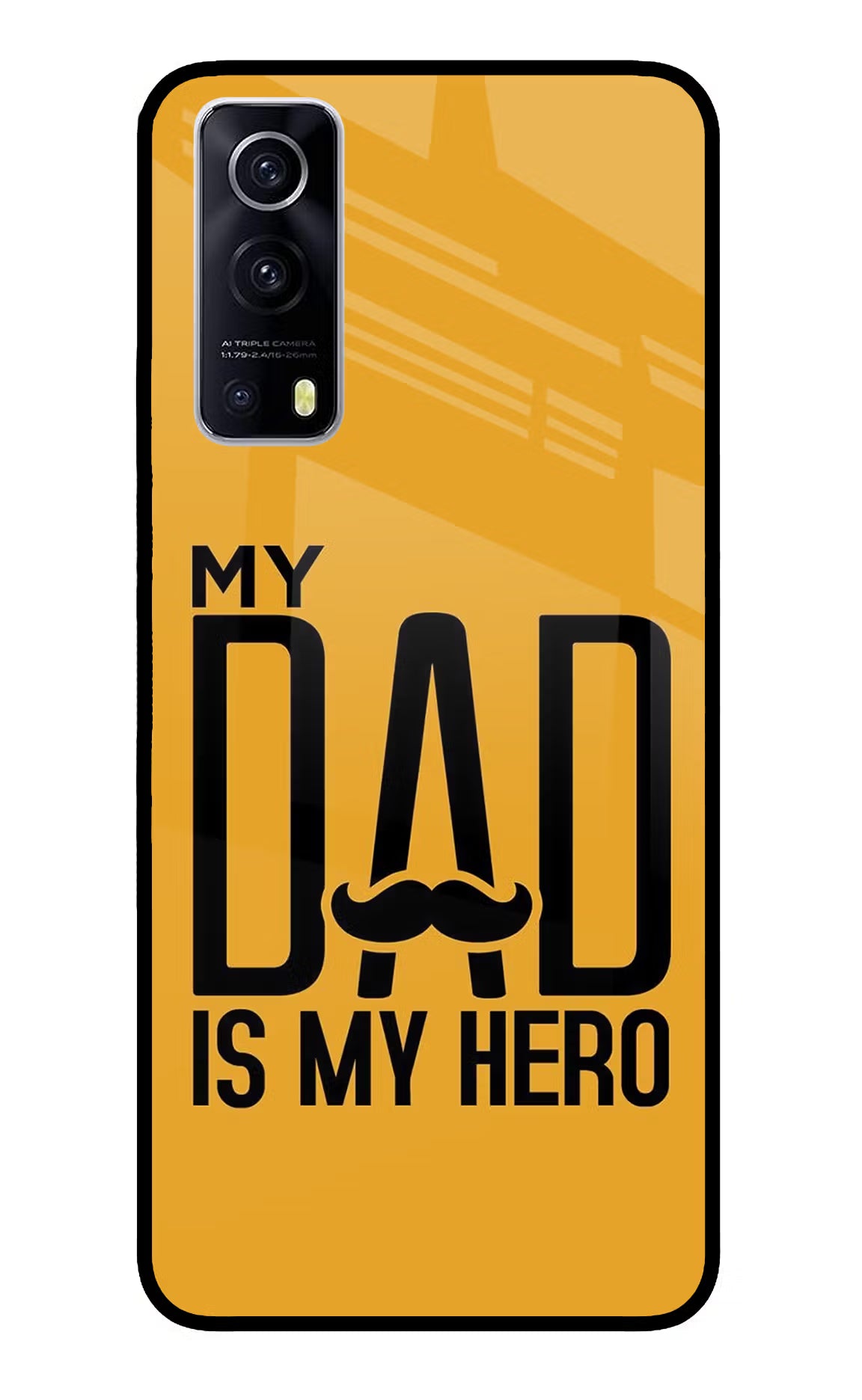 My Dad Is My Hero iQOO Z3 5G Glass Case Back Cover by Casekaro