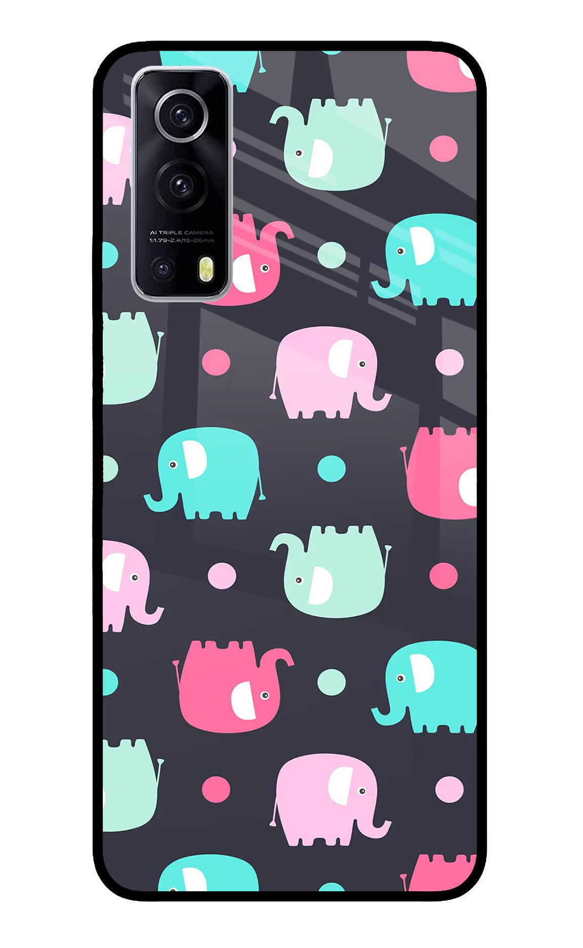 Elephants iQOO Z3 5G Glass Case