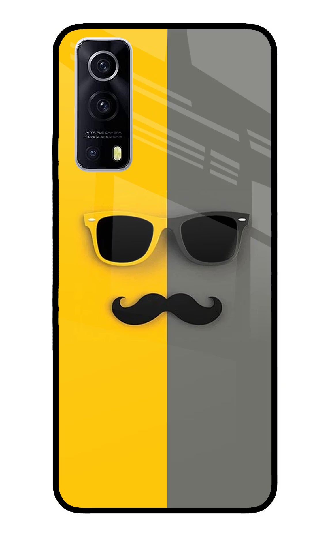 Sunglasses with Mustache iQOO Z3 5G Glass Case