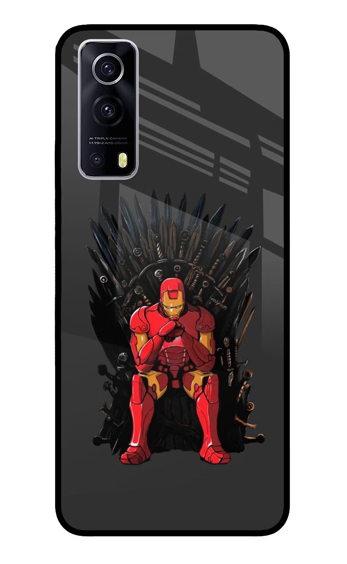 Ironman Throne iQOO Z3 5G Glass Case Back Cover by Casekaro