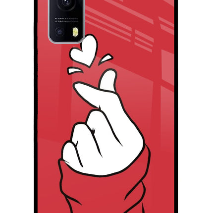 Korean Love Sign iQOO Z3 5G Glass Case Back Cover by Casekaro