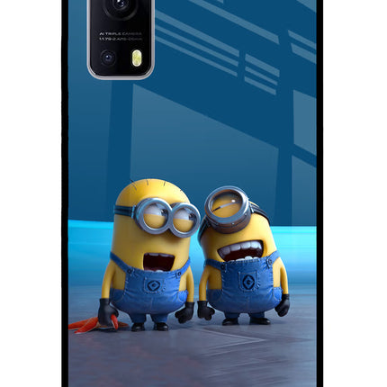 Minion Laughing iQOO Z3 5G Glass Case Back Cover by Casekaro