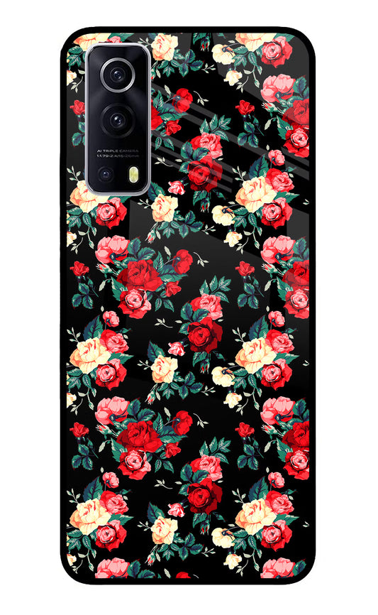 Rose Pattern iQOO Z3 5G Glass Case