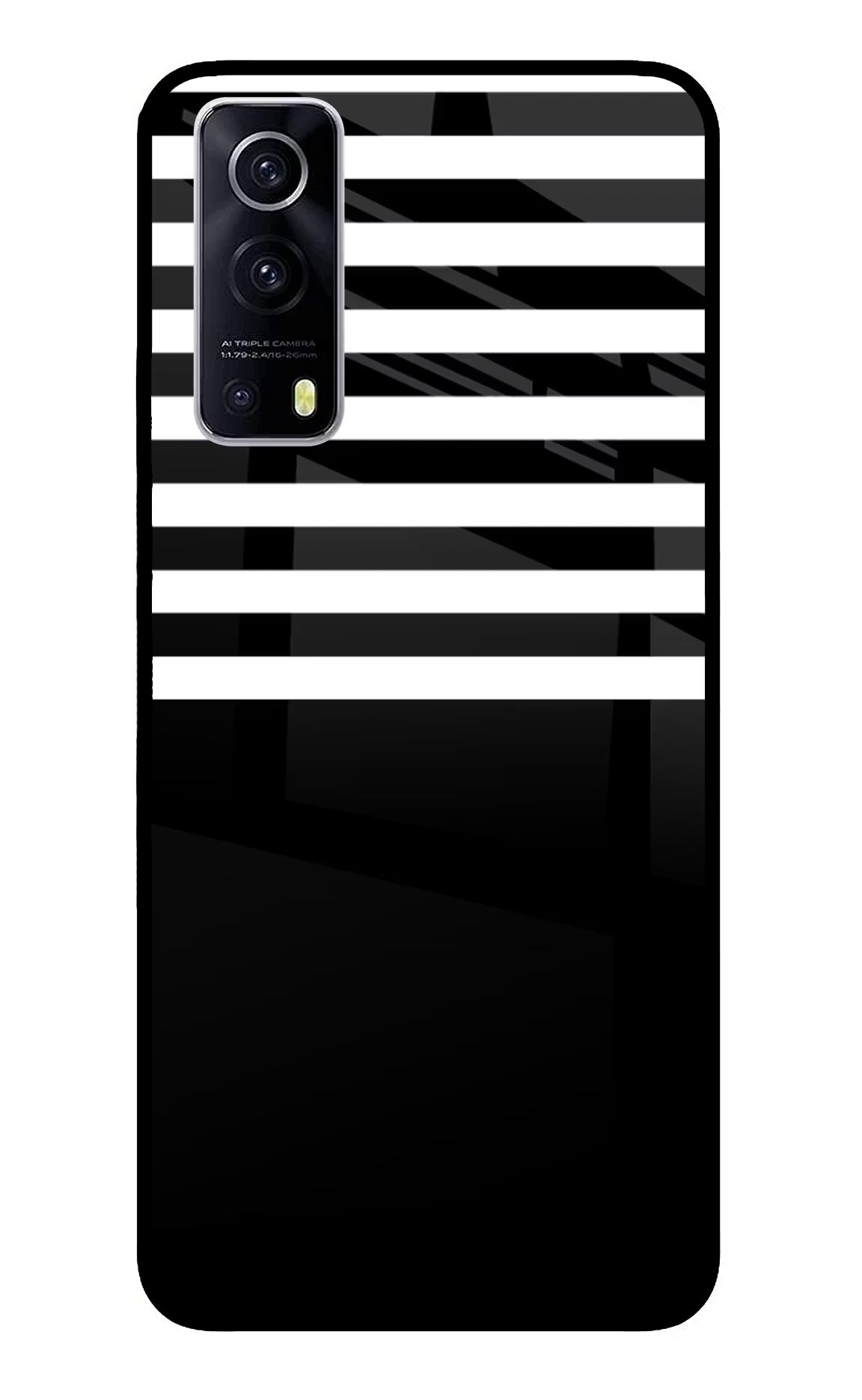 Black and White Print iQOO Z3 5G Glass Case Back Cover by Casekaro