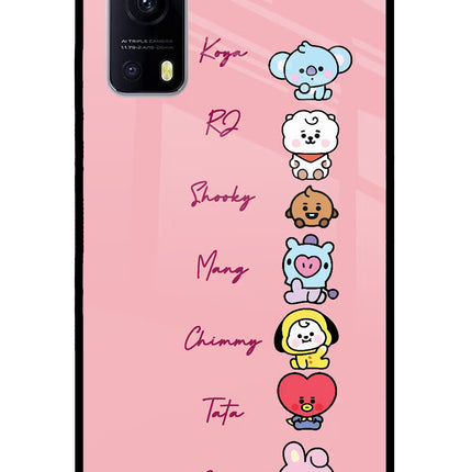 BTS names iQOO Z3 5G Glass Case Back Cover by Casekaro