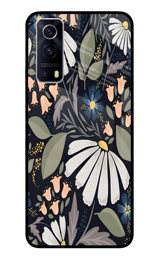 Flowers Art iQOO Z3 5G Glass Case