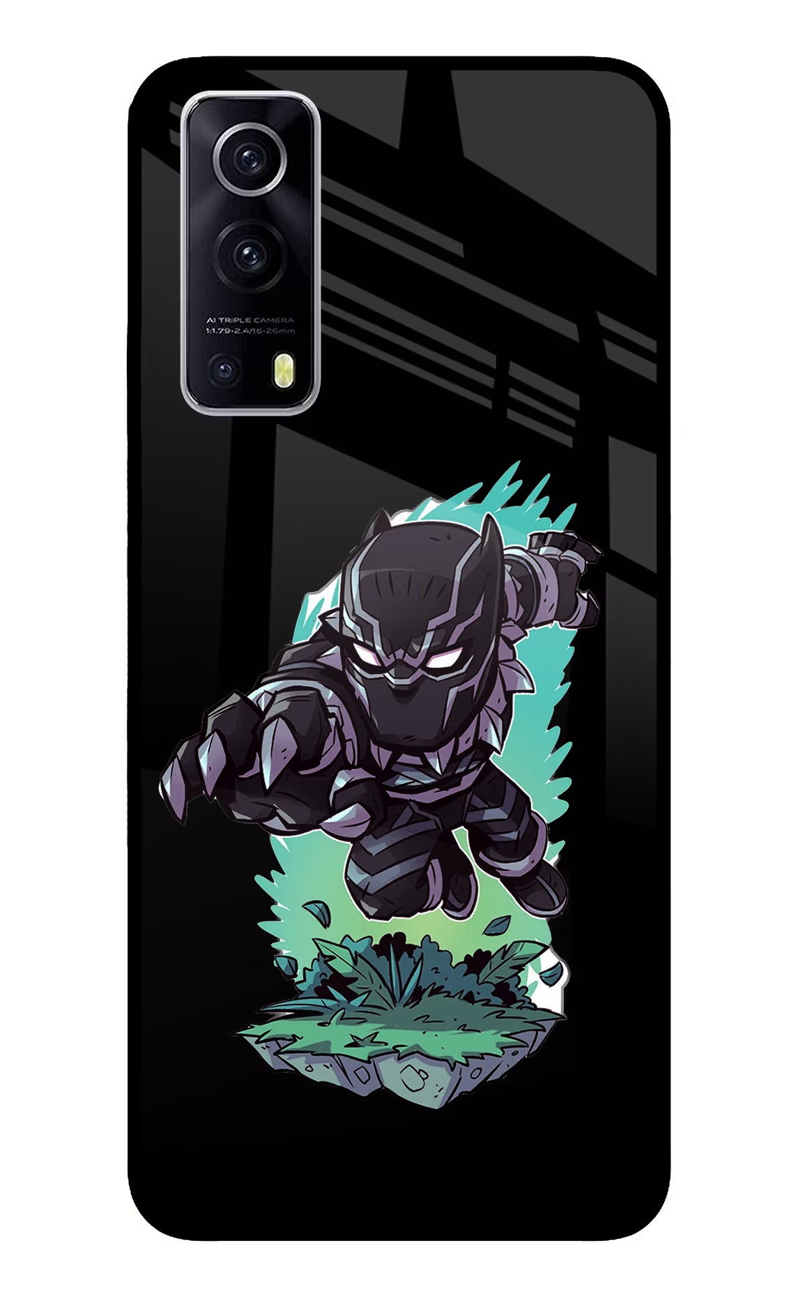 Black Panther iQOO Z3 5G Glass Case Back Cover by Casekaro