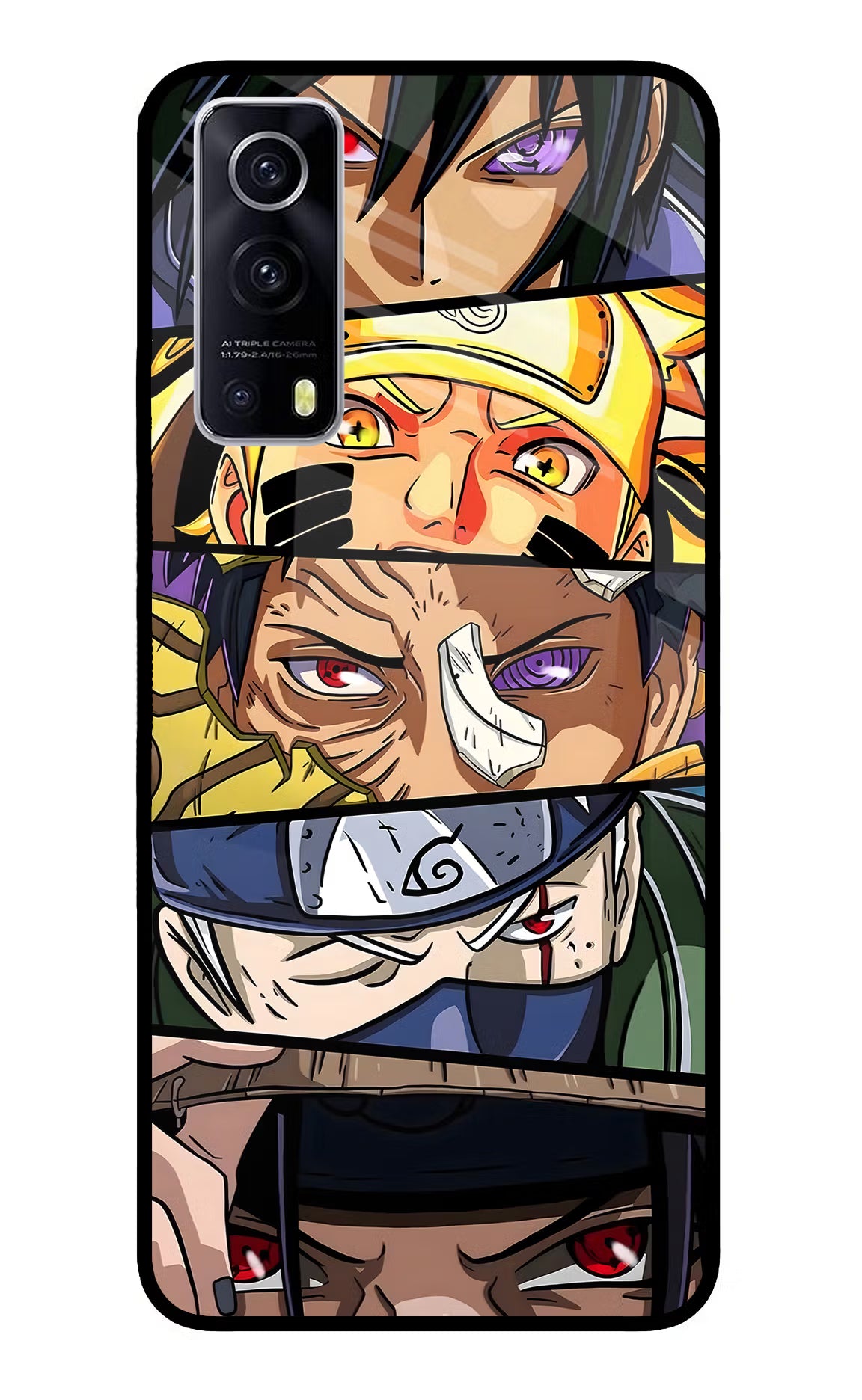 Naruto Character iQOO Z3 5G Glass Case Back Cover by Casekaro