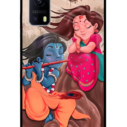 Radhe Krishna iQOO Z3 5G Glass Case Back Cover by Casekaro