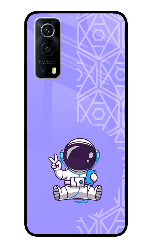 Cute Astronaut Chilling iQOO Z3 5G Glass Case