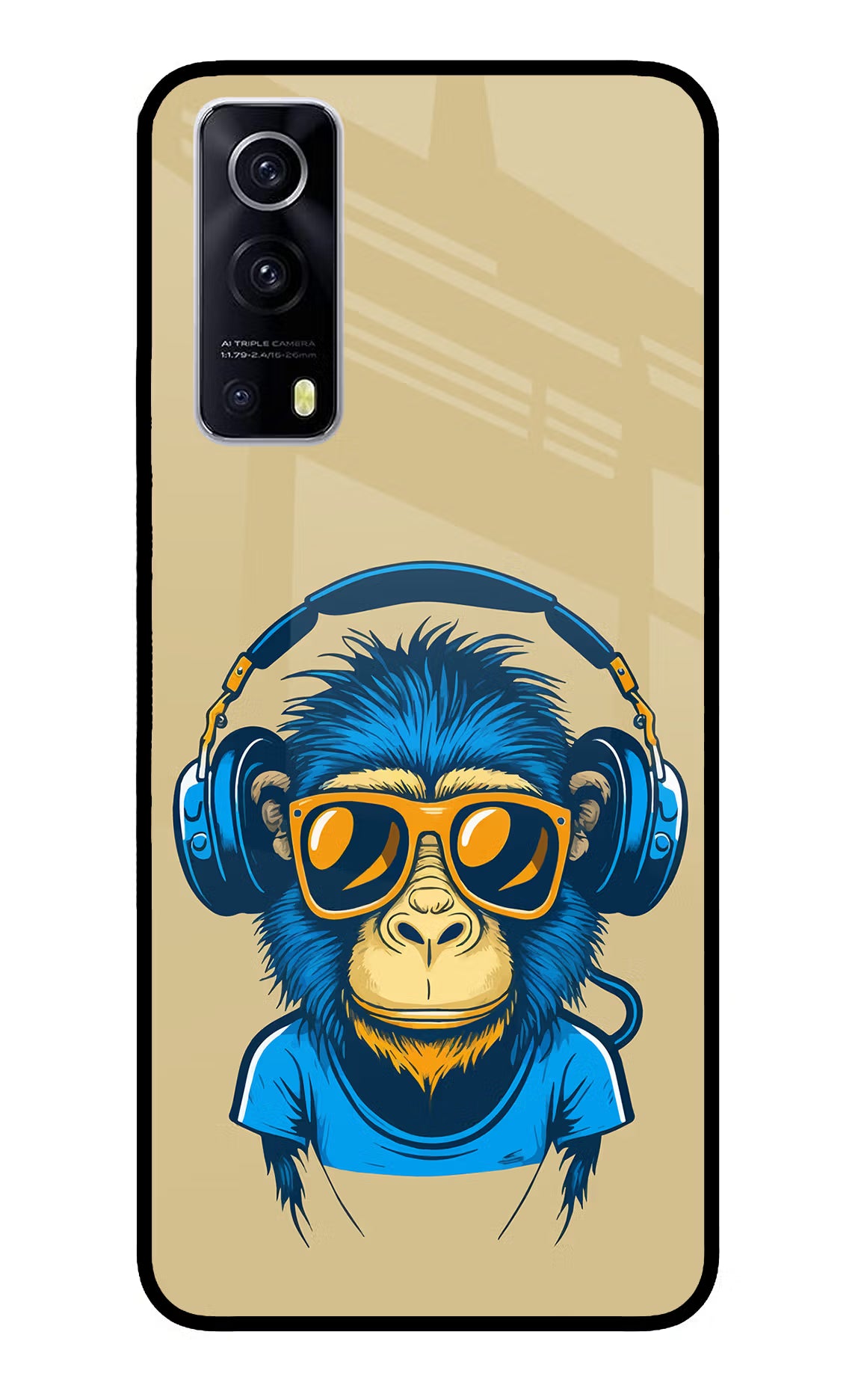 Monkey Headphone iQOO Z3 5G Glass Case