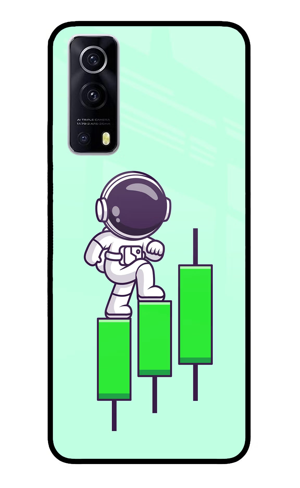 Astronaut Trader iQOO Z3 5G Glass Case Back Cover by Casekaro