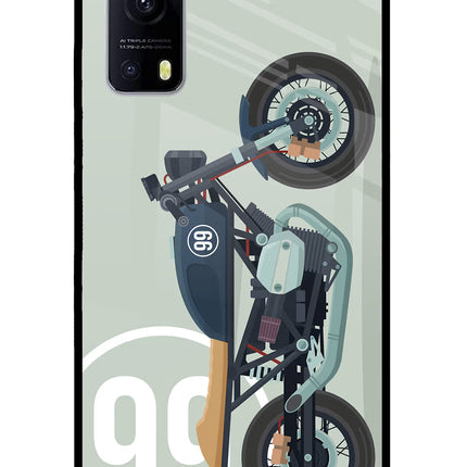 Classic Cafe Racer 99 iQOO Z3 5G Glass Case Back Cover by Casekaro