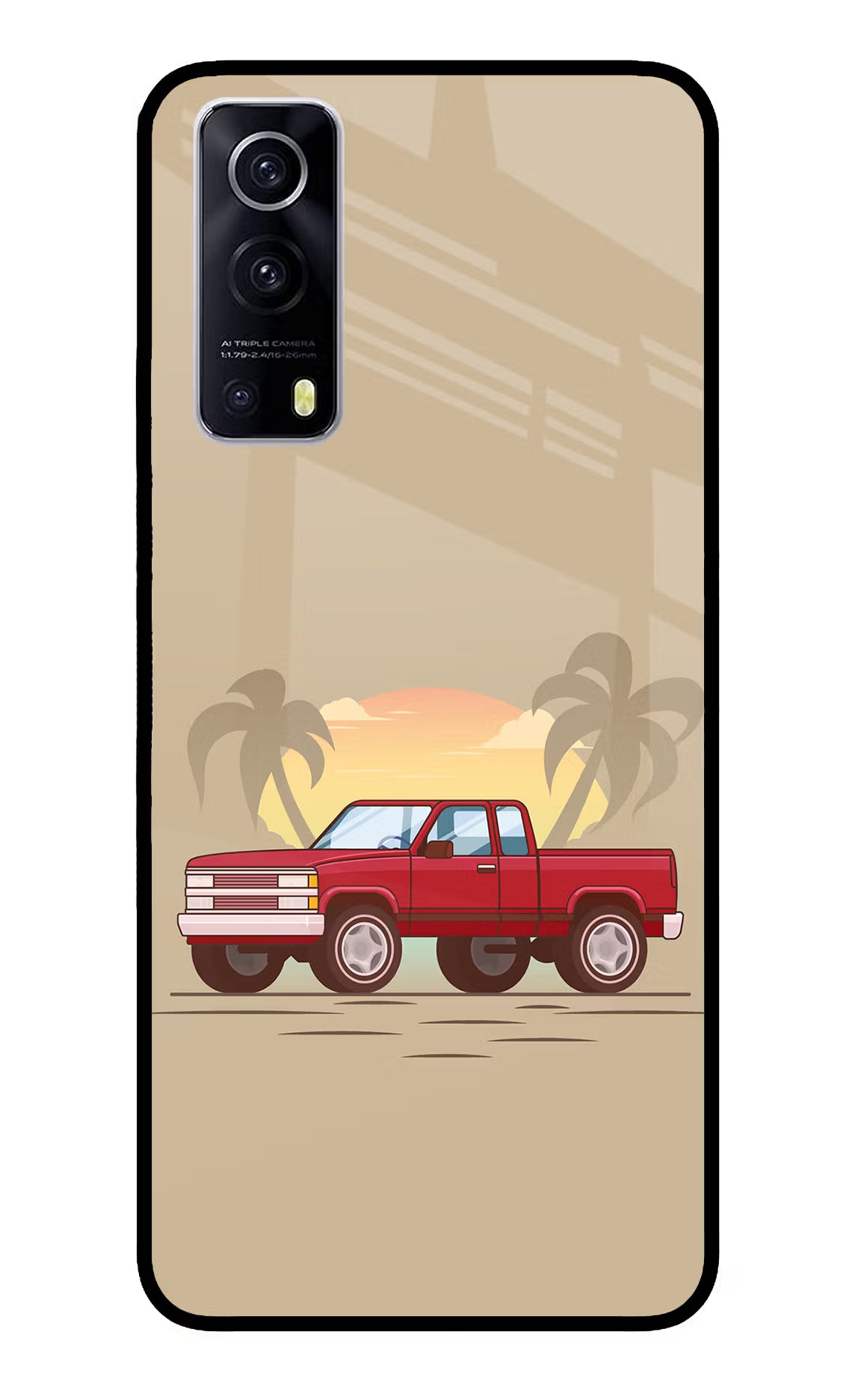Desert Classic Drive iQOO Z3 5G Glass Case Back Cover by Casekaro