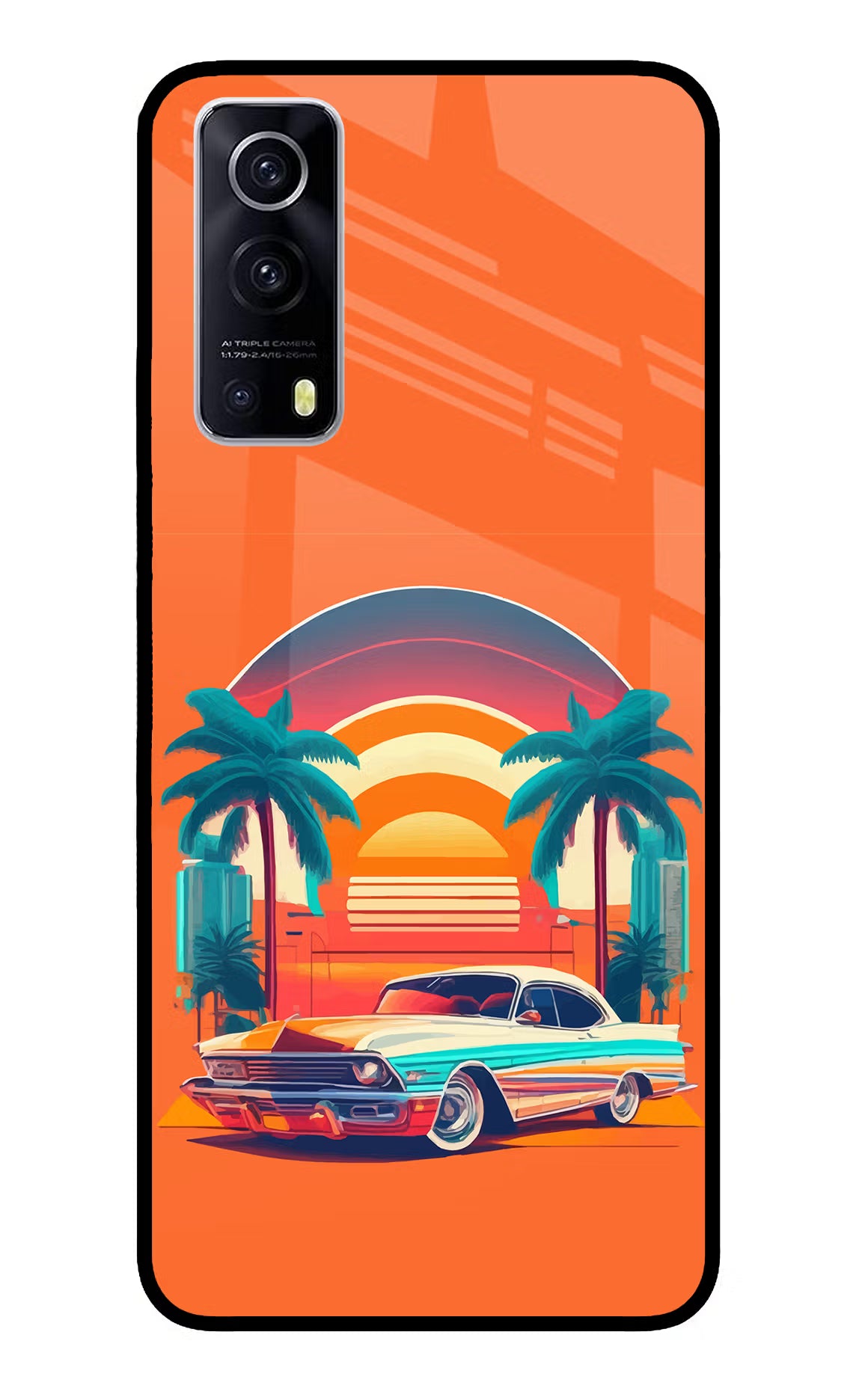 Palm Drive 80s iQOO Z3 5G Glass Case