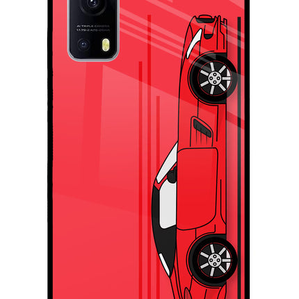 Red Velocity iQOO Z3 5G Glass Case Back Cover by Casekaro