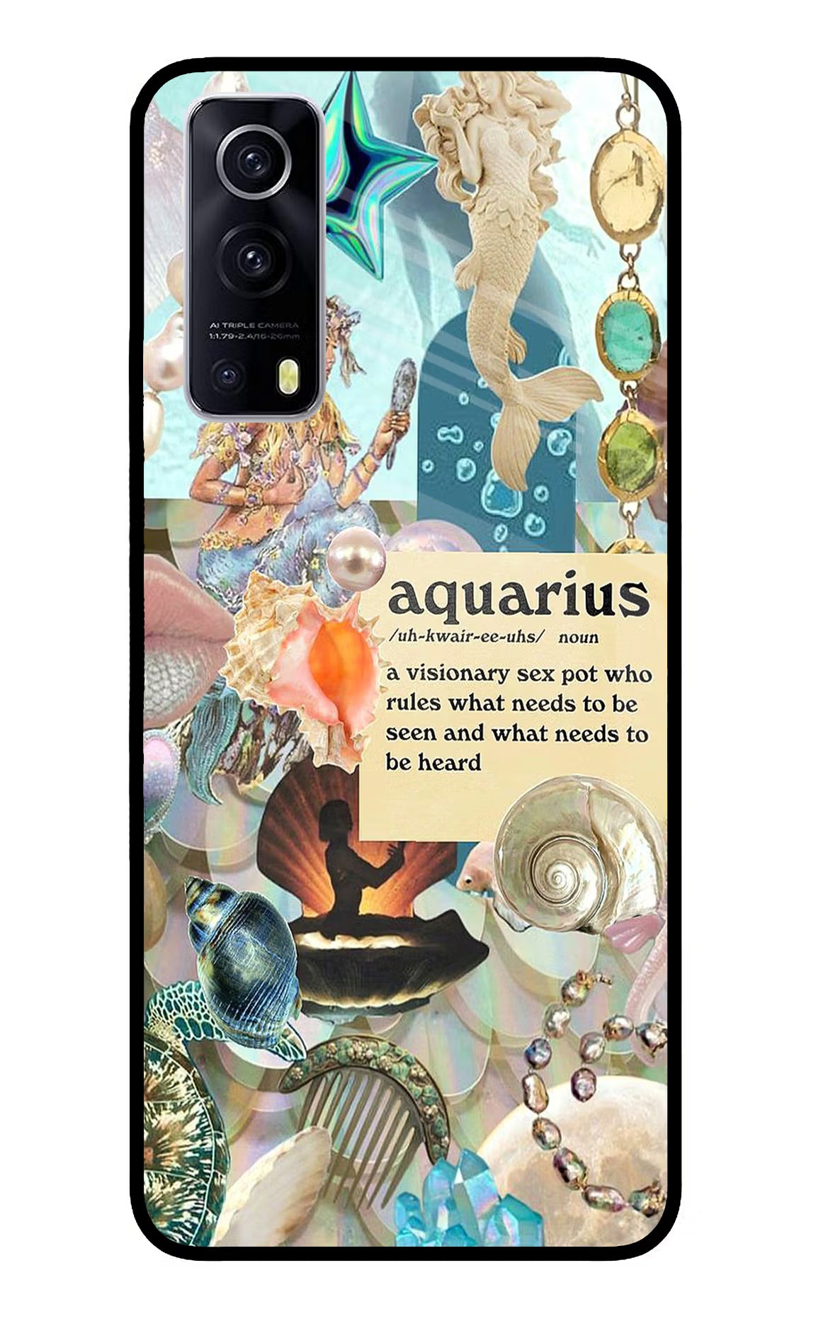 Aquarius Zodiac iQOO Z3 5G Glass Case Back Cover by Casekaro