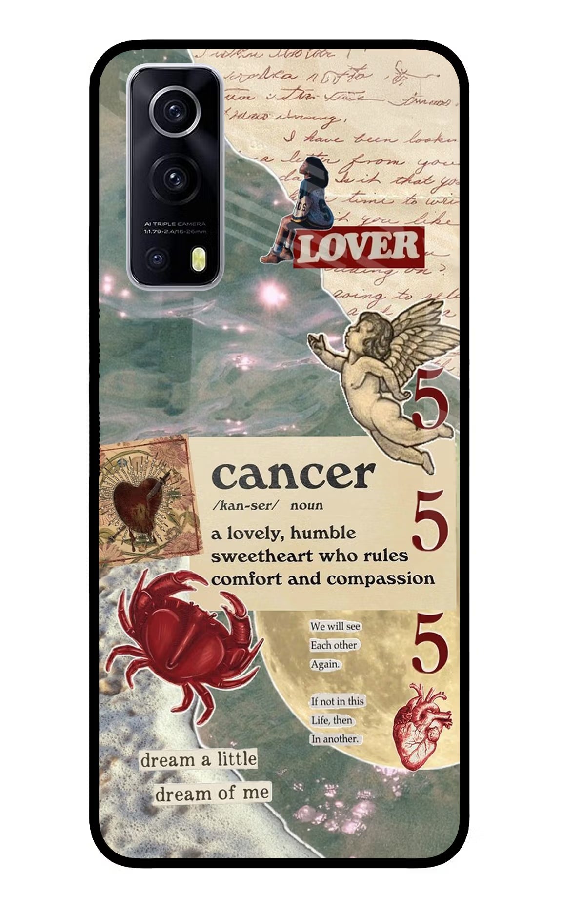 Cancer Zodiac iQOO Z3 5G Glass Case Back Cover by Casekaro