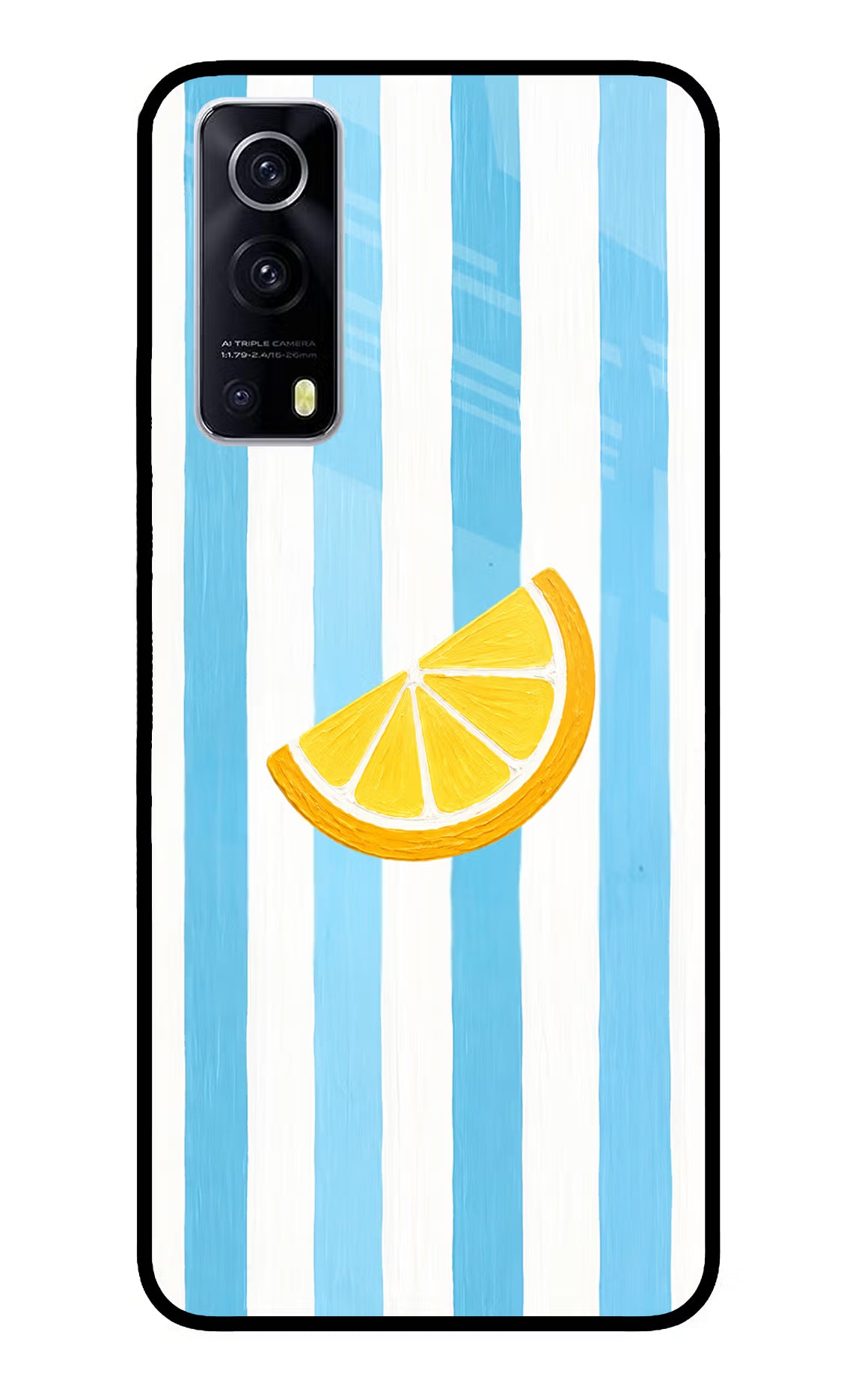 Summer Lemon iQOO Z3 5G Glass Case Back Cover by Casekaro