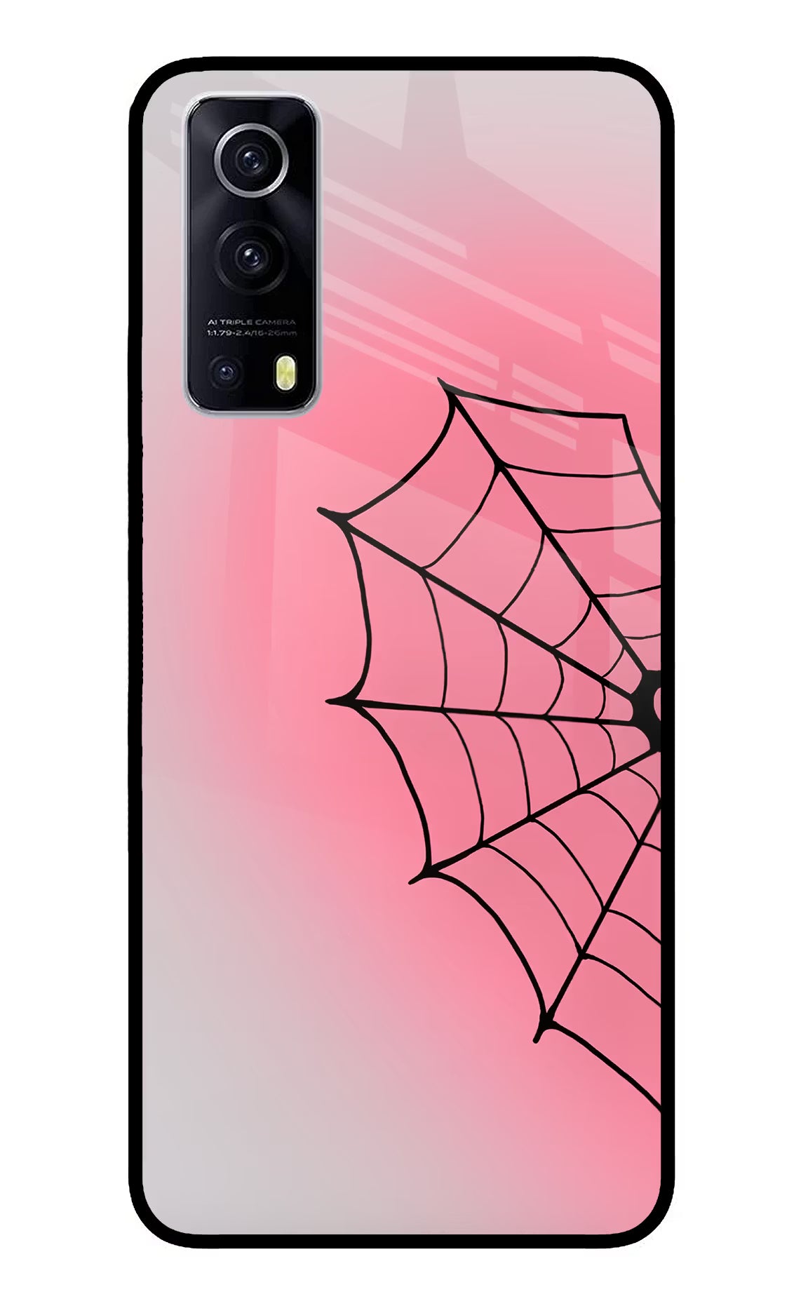 Pink Web iQOO Z3 5G Glass Case