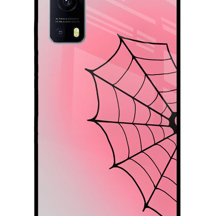Pink Web iQOO Z3 5G Glass Case Back Cover by Casekaro