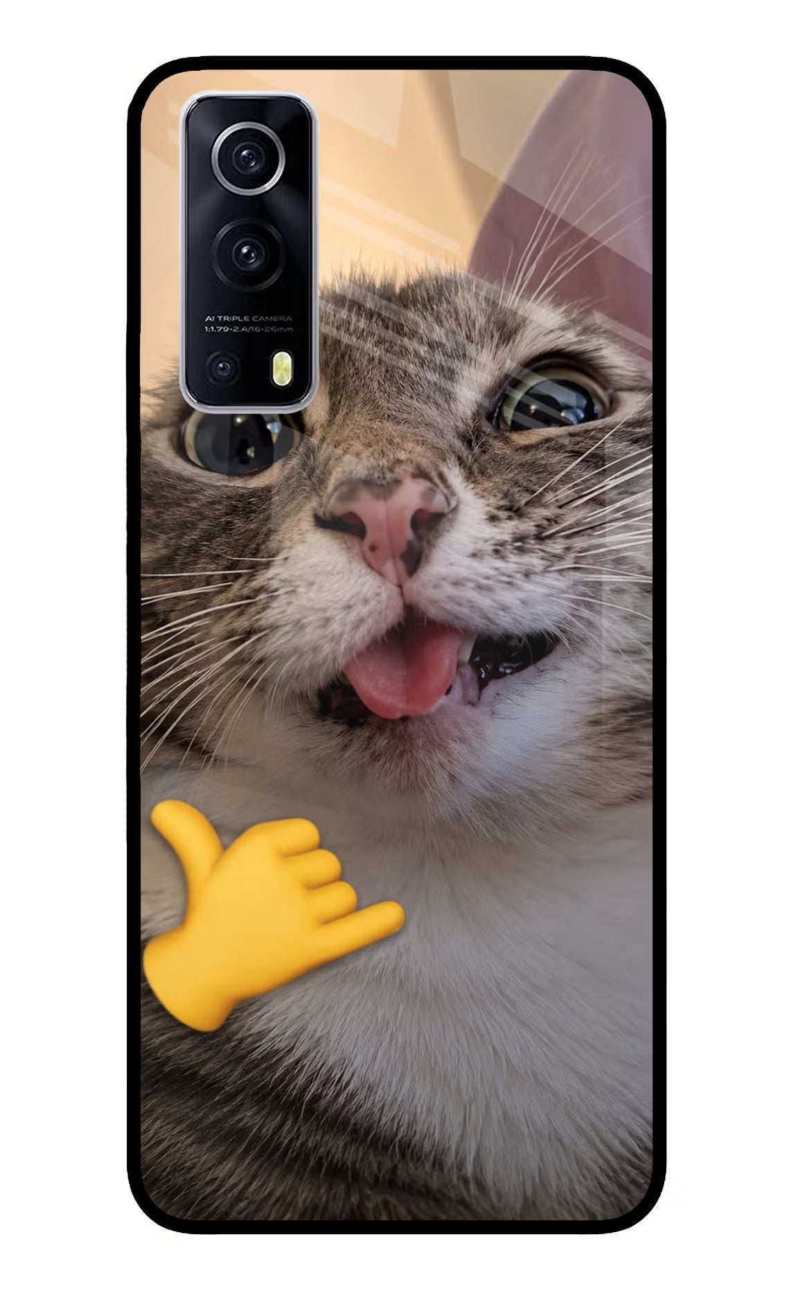 Silly Cat Call iQOO Z3 5G Glass Case