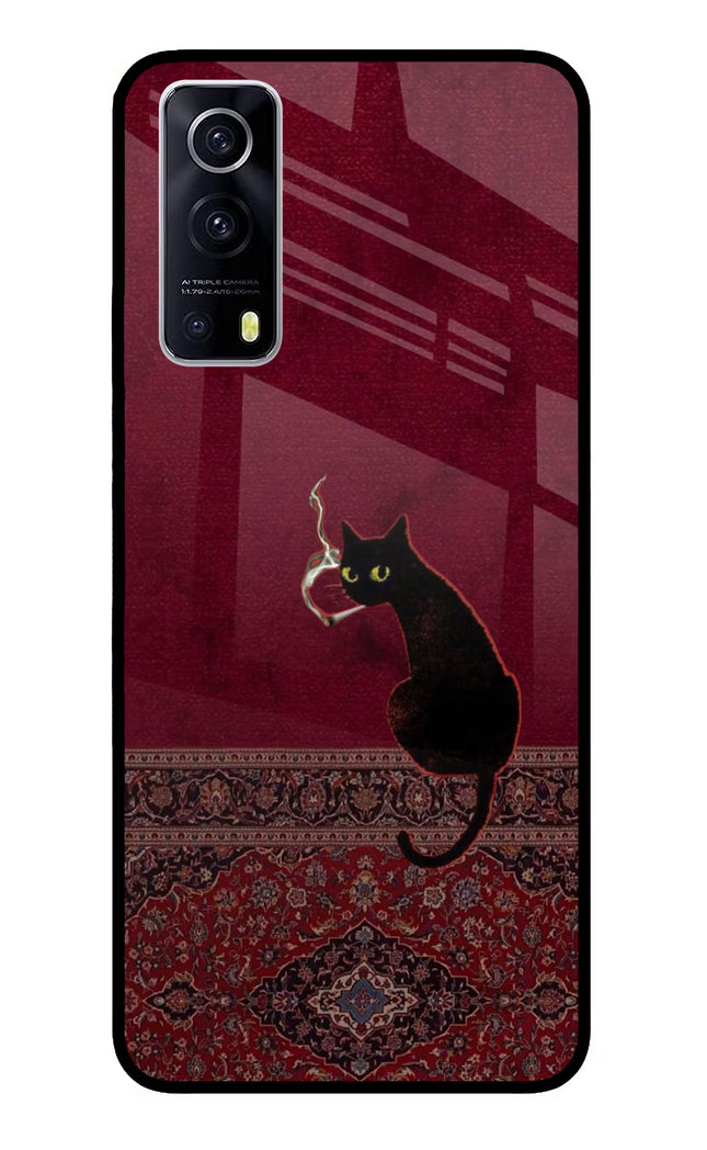 Midnight Cat iQOO Z3 5G Glass Case