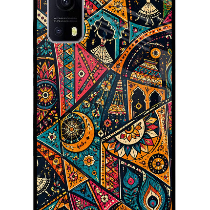 Folk Print iQOO Z3 5G Glass Case