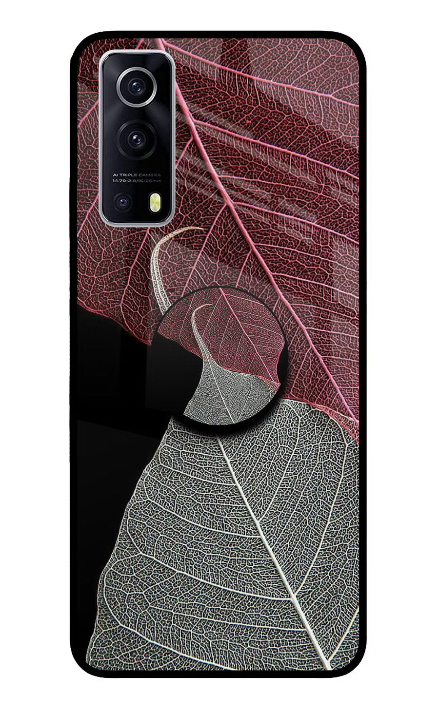 Leaf Pattern iQOO Z3 5G Pop Case, Glass case