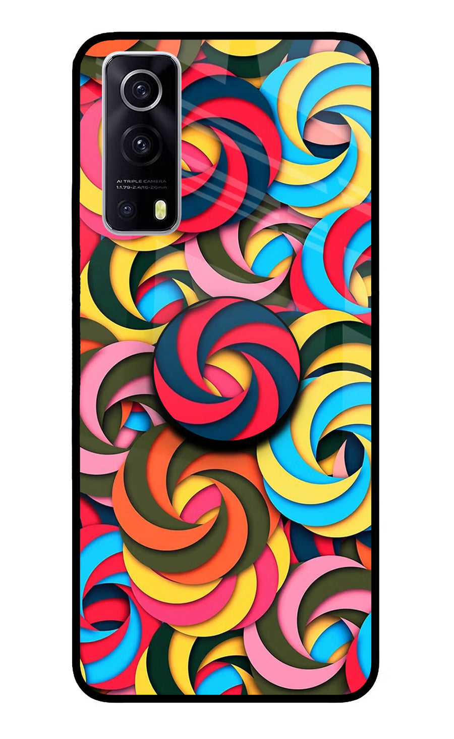 Spiral Pattern iQOO Z3 5G Pop Case, Glass case