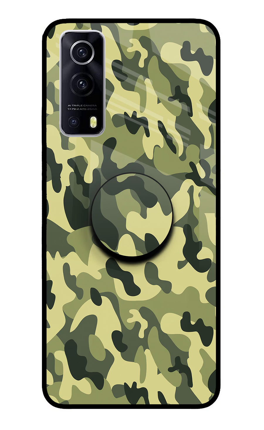 Camouflage iQOO Z3 5G Pop Case, Glass case